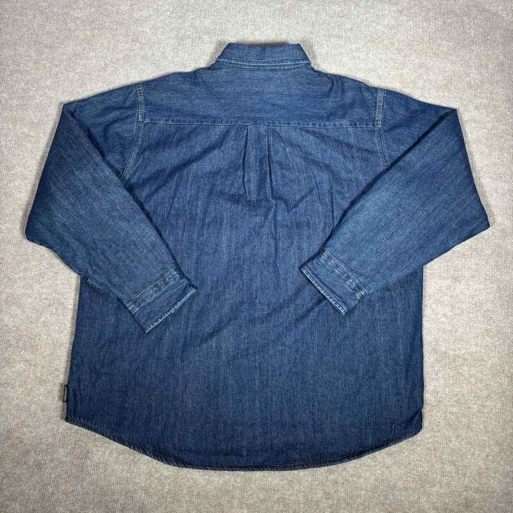 Field & Stream Shirt Mens XL Blue Denim Fleece Lined Heavyweight Shacket Work - Picture 4 of 10